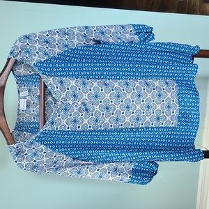 Kim Rogers XL boho flowy 3/4 sleeve blouse